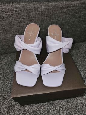 Paolo Women's Light Purple Twisted Double-Strap Heeled Slides